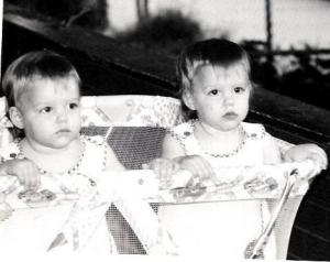 My twin sister and I as babies (I'm on the left)!
